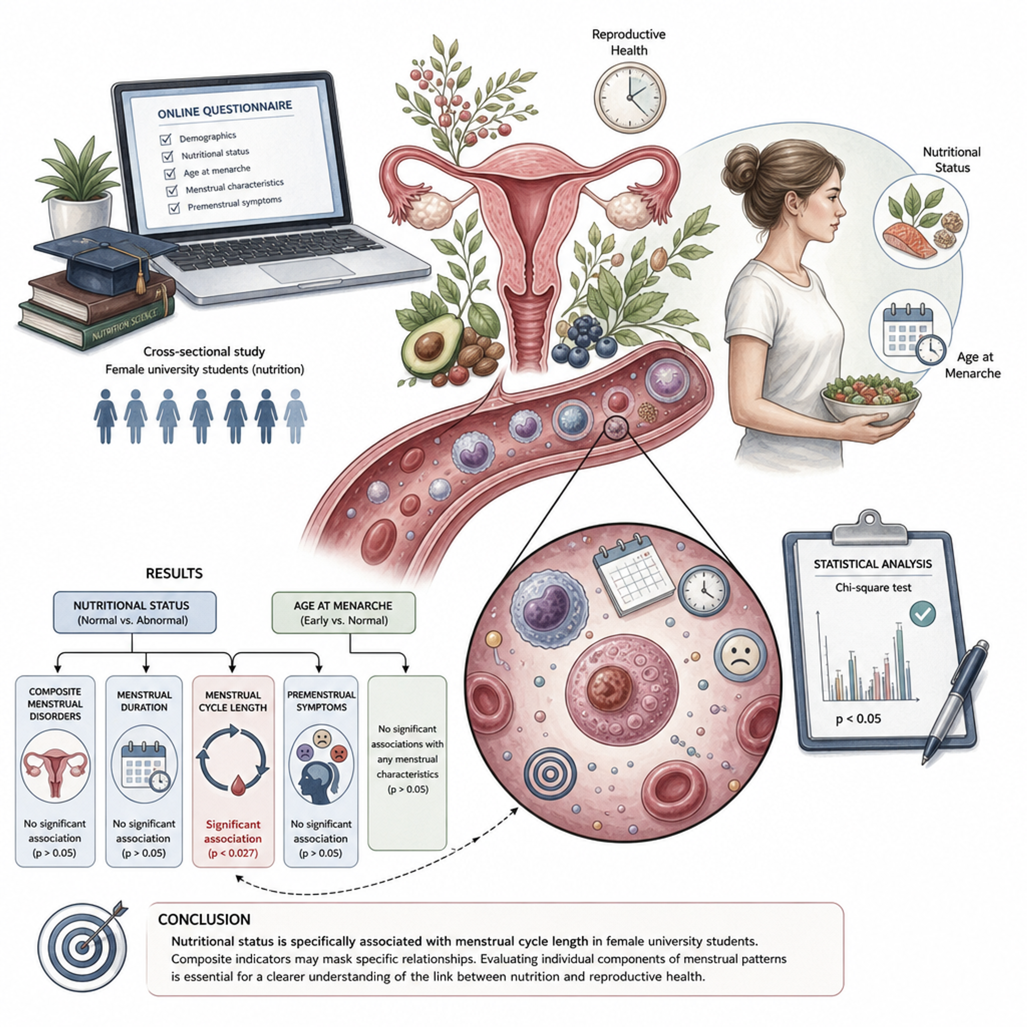 Nutritional status as a factor related to prolonged menstrual cycle in college students